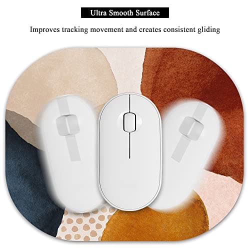 Atufsuat Small Mouse Pad 6 x 7 Inch, Oval Mini Mouse Pad with Non-Slip Rubber Base, Waterproof Compact Mouse Mat for Laptop Computer Wireless Mouse Keyboard Tray Home Office Travel, Abstract Marble 5