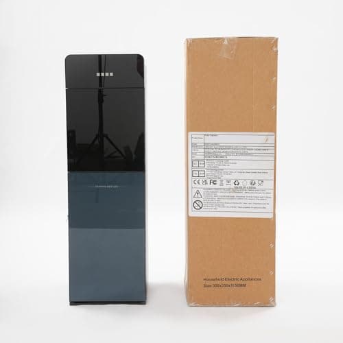 GSHIOIO Bottom Loading Water Cooler Dispenser for 5 Gallon Bottle 110V Hot and Cold Water Dispenser 3 or 5 Gallon Bottom-Mounted Water Gallon Dispenser for Home, Office, Apartment (Black-1) 7