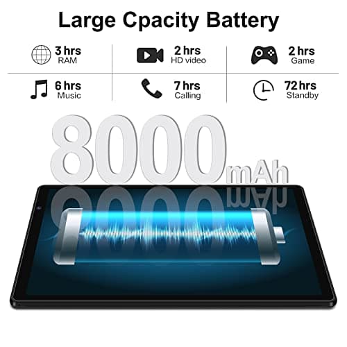 2024 Tablet 10 inch Android 13 Tablets with Octa-Core, 14GB RAM 128GB ROM, 8000mAh Battery, Drop-Proof Case, TF 512GB, HD IPS Touchscreen, 5G/2.4G WiFi, Bluetooth 5.0, GPS, Split Screen Support -Black 6