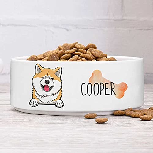 Personalized Dog Bowl for Small Size Dogs - Custom 5'' Round × 2" Tall Cute Ceramic Dog Food & Water Bowl, Small & Medium Pet Dish for Wet Food, Customized Name & Breeds Feeding Puppy Kitten Gift 7