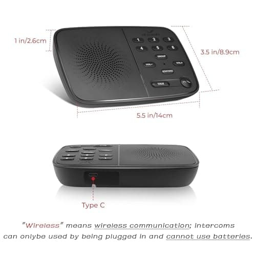 Hosmart UltraSpeak Pro Intercoms Wireless for Home, Two-Way Real-time Intercom Full Duplex Wireless Intercom System for Home Use, Clear Sound House Intercom System for Business with 1200 Feet Range 8