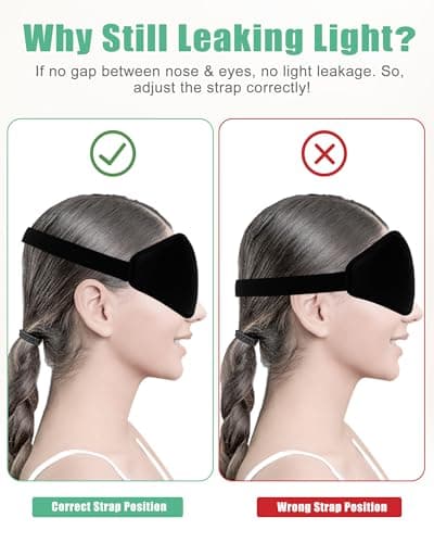 BeeVines 2 Pack 3D Contoured Sleep Mask Sleeping Eye Masks for Lash Extensions, Night Molded Mask with Adjustable Strap, 100% Block Light Eye Shade Cover for Traveling Yoga Nap 8