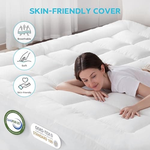Memory Foam Mattress Topper Twin, Dual Layer 4 Inch Mattress Topper, 2" Gel Memory Foam Plus 2" Pillow Top Mattress Pad Cover for Back Pain, Down Alternative Twin Size Mattress Toppers Deep Pocket 4