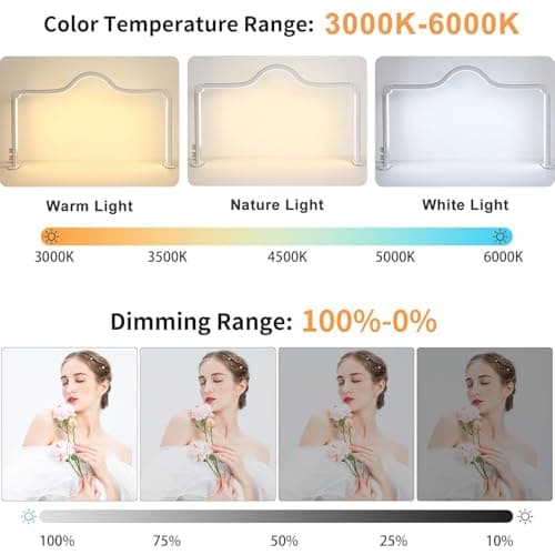 Afatnao Upgraded Nail Tech Lamp with Dual Phone Holder, 34 in Foldable Large Nail Light for Desk, 3 Modes 3000K-6000K LED Manicure Lamp, Half Moon Light for Lash Eyelash Extension, Tattoo, Eyebrows 2