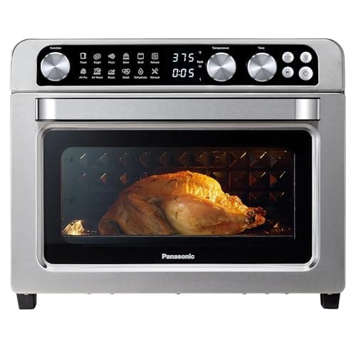 Panasonic FlashXpress Family Size Air Fryer Toaster Oven Combo, 11 Cooking Functions, 1800W PFAS-Free, Double Infrared Heating, Temperature Control Dial, Stainless Steel - NB-G211P