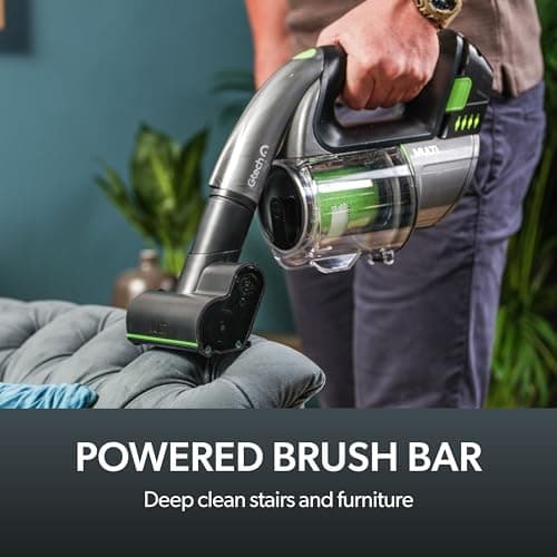 Gtech Multi MK2 Cordless Handheld Vacuum Cleaner with Powered Brush Bar - Mulitple Attachments - Perfect for Home, Stairs, Cars, and More - Rechargeable 22v Li-ion Battery - Lightweight (3.5 lbs.) 8