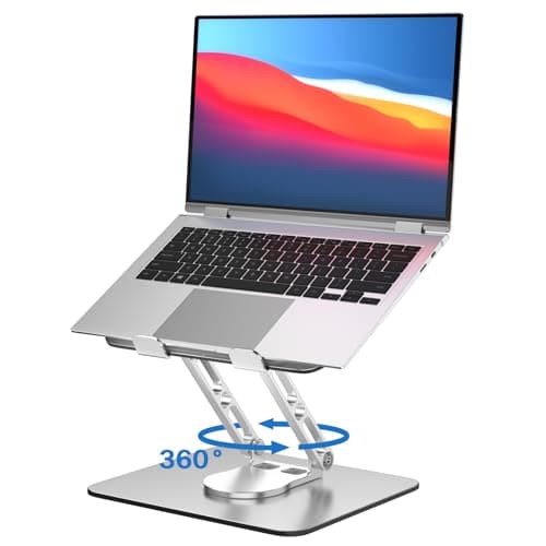 GleYo Laptop Stand for Desk Adjustable Computer Stand with 360 Rotating Base Ergonomic Laptop Riser Mount for Desk Foldable Protable Computer Desk Fits with MacBook Pro Air, Rectangle