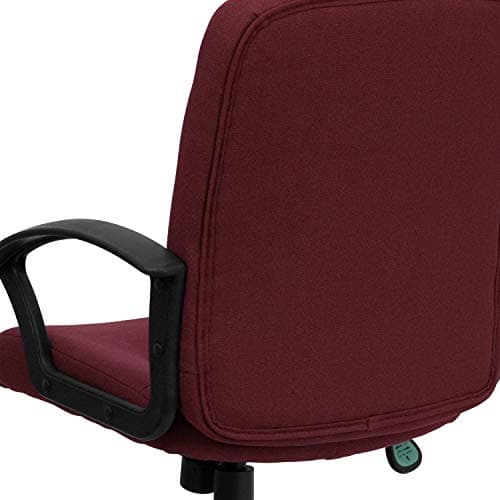 Flash Furniture Garver Mid-Back Burgundy Fabric Executive Swivel Office Chair with Nylon Arms 10