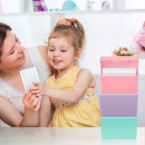 H4D Index Card Holder 3x5, Index Card Box Organizer Case, 3x5 Flash Note Card Holder, 3 Packs (Pastel Colors) 7
