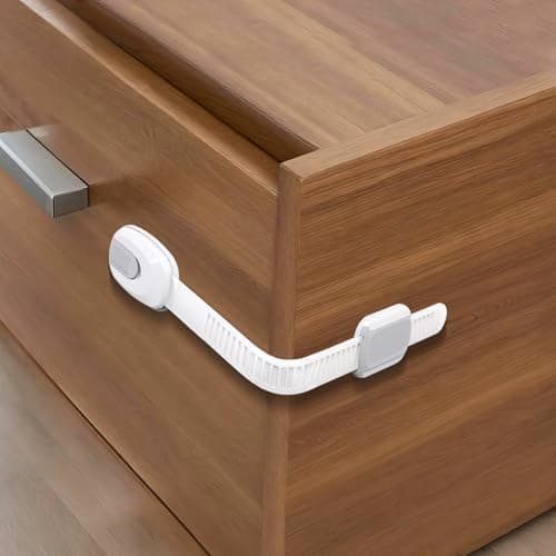 BBsecure 8 Packs Cabinet Locks Baby Proofing, Child Proof Cabinet Locks with 3M Adhesive, No-Drill Child Safety Cabinet Lock, Flexible for Drawer, Door, Fridge, Trashcan, Toilet Seat, Pantry 9