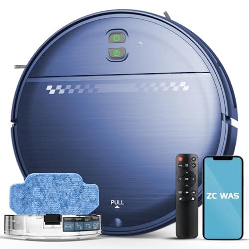 Robot Vacuum and Mop Combo, 2 in 1 Robotic Vacuum Cleaner for Pet Hair, Low Profile Automatic Vacuum Cleaner for Hard Floor and Carpet with App/Voice/Remote Control, Anti-Fall/Anti-Bump, Auto Recharge