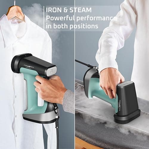 Rowenta Handheld Steamer for Clothes, Pure Force 2in1 Steamer & Iron, 1875W, Vertical/Horizonal Steaming & Ironing, Lightweight, Auto-off, XL power, 1875 Watts, DR8822 6