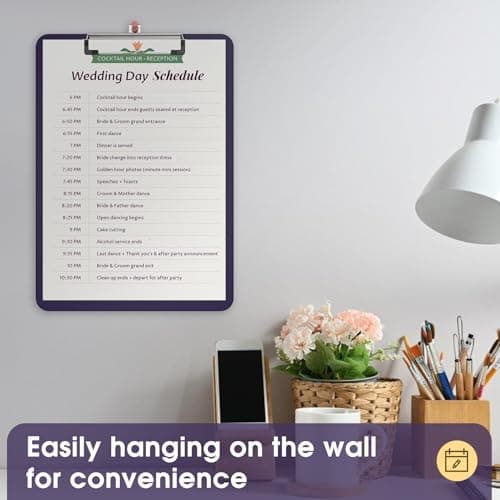 Macroclo Plastic Clipboards, A4 Purple Clip Board 8.5x11 for Classroom, Students, Kid, Woman, Size 9" x 12.5" with Low Profile Clip, Office & School Supply 6