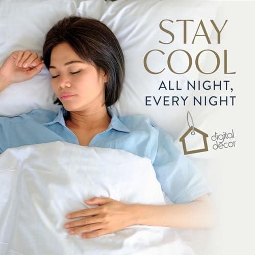 Digital Decor 100% Cotton Luxury Hotel Pillows Standard Size Set of 2, Cooling Down Alternative Bed Pillows for Sleeping, Hypoallergenic Soft Pillows for Side & Back Sleepers, Made in USA, 26" x 20" 8