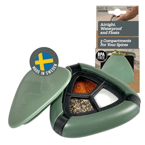 Light My Fire Salt & Pepper Shakers — Travel Salt and Pepper Shakers — Travel Spice Kit Portable Spice Shaker — Multi Spice Container and Salt Dispenser for Outdoor Picnic Camping BPA-Free, SandyGreen