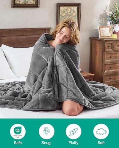 Super Fuzzy Soft Sherpa Fleece Weighted Blanket, 12 lbs Dual Sided Fluffy Heavy Weighted Blankets for Adults - No Bunching with Double Layers of Soft Inner Lining (48"x 72", 12 Pounds) 6