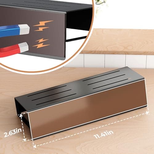 Vetacsion 4 Pack Moveable Fridge Magnetic Spice Racks,Metal Black 6