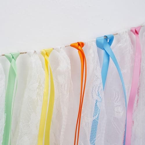 MEEDEE Pastel Rainbow Ribbon Assortment Satin Rainbow Colored Ribbon 3/8" X 50 Yards for Crafts, Gift Wrapping, Party Decoration, DIY Handmade Hair Bows 5