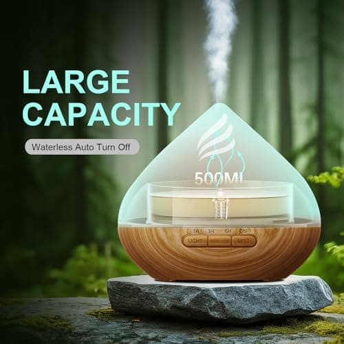 Essential Oil Scent Diffuser: 500ML Aroma Diffuser with Remote Control, Large Fragrance Aromatherapy Diffuser, Mist Humidifier with 14 Colors LED Lights and Auto-Off for Home 5