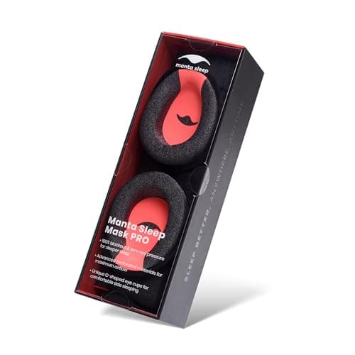 Manta Pro Sleep Mask - 100% Light Blocking Sleep Mask for Side Sleepers, Breathable and Comfortable, Spacious & Zero Pressure for Long Lashes, Perfect for Sleep/Travel/Nap/Shift Work 9