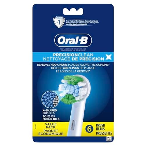 Oral-B Precision Clean Replacement Brush Heads for an Oral-B Electric Toothbrush, Pack of 6