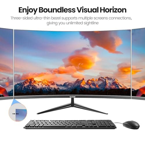 Gawfolk Monitor 32 inch Computer Monitor QHD (2560 x 1440) 2K 1500R Curved Computer Monitors 75HZ PC Monitors VA Screen for Home, Office and Dormitory,Support Wall Mount- Black 5