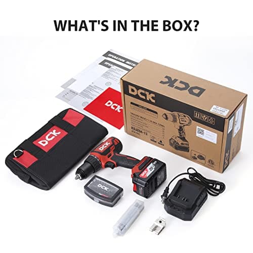 DCK Brushless Cordless Drill Set, 20V Max Electric Drill with 4.0Ah Battery 531in.lbs, 1/2Inch Keyless All-Metal Chuck, 2 Variable Speeds, Power Drill Kit for Screw Wood/Ceramic/Tile/Steel KDJZ04-13 9