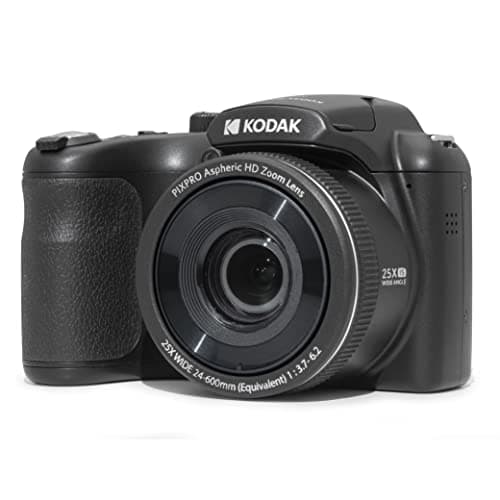 Kodak PIXPRO AZ255-BK 16MP Digital Camera 25X Optical Zoom 24mm Wide Angle Lens Optical Image Stabilization 1080P Full HD Video 3" LCD Vlogging Camera (Black)