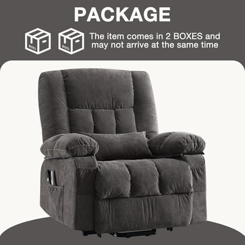 BOSMILLER Power Lift Recliner Chair Recliners for Elderly with Heat and Massage Recliner Chair for Living Room with Infinite Position and Side Pocket,USB Charge Port 6