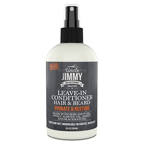 Uncle Jimmy Products Leave-In Conditioner for Healthy Beard Growth, Softening Hair, Hydrating Skin, and Eliminating Dandruff - 8 Fl Oz