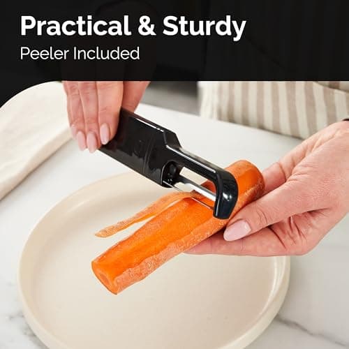 BASSWOOD Cheese Grater with Container - Box Grater Cheese Shredder Lemon Zester Grater - Cheese Grater with Handle - Graters for Kitchen Stainless Steel Food Grater - Vegetable Peeler and Storage Box 6