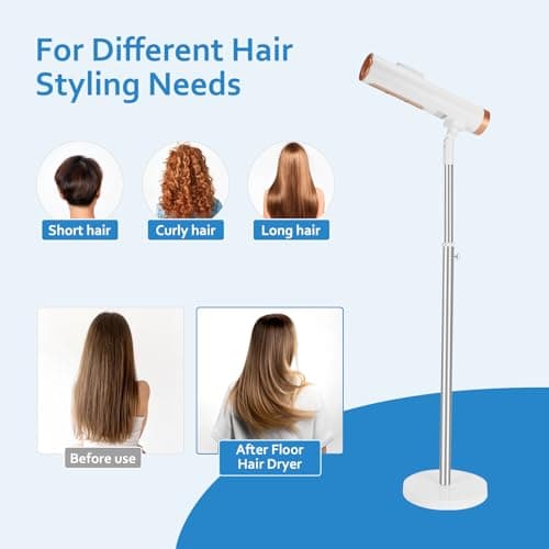 Hair Dryer,CoralBoxer,Stand up,Hands Free,Height and Angle Adjustable-by Manual,A New Way to Use Hair Dryers,2Temps & 2Speeds,Designed for Home,Gifts for Elderly and Children,Disabled,Pet 5