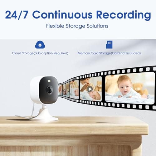 4MP Cameras for Home Security with Audio and Video, Indoor Security Camera for Baby Monitor, 2.4g/5g Outdoor Cameras for House/Pet/Baby, Plug and Play, Support 128G Card Storage (Not Included), Wired 8