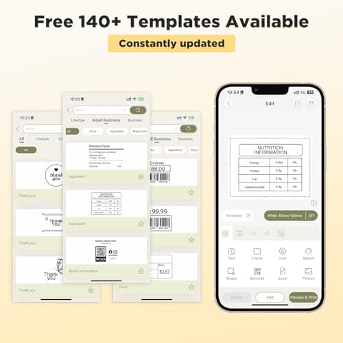 SUPVAN T50M Pro Bluetooth Label Maker Machine with Tape, Wide Waterproof Label, Versatile App with 30+ Fonts and 660+ Icons, Inkless Labeler for Home, Kitchen, School, Office Organization, Black 6