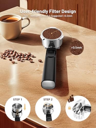 HomCozy Espresso Machine 20 Bar Coffe Maker with Rapid Cold Brew, Compact Espresso Maker for Hot and Cold Cappuccino, Latte, Stainless Steel Coffee Machines with 1200ml Removable Water Tank 8