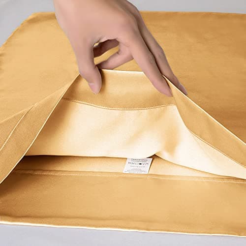P Pothuiny 2-Piece Satin Pillowcases Queen Size Luxury Gold Silky Satin Pillow Cases for Hair and Skin, Wrinkle Fade Resistant, Pillow Cover with Envelope Closure 6