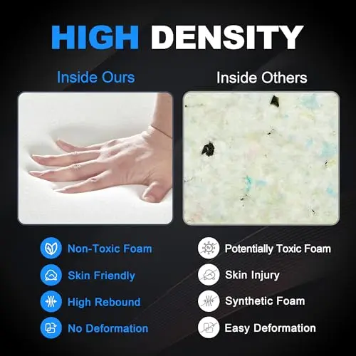 Huatean Home Big and Tall Office Chair 500LBS for Back Pain Relief, Executive Heavy Duty Office Chair for Heavy People, Breathable Leather, Ergonomic, Long Hours Sitting, Black 9