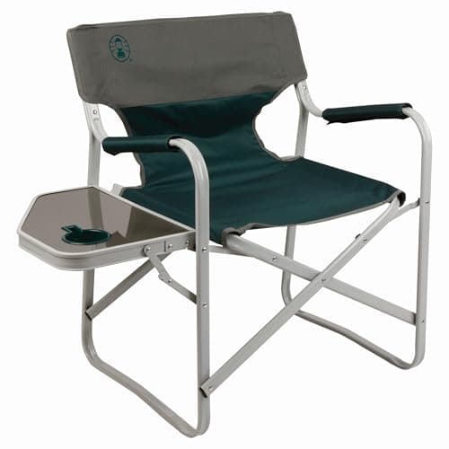 Coleman Outpost Elite Folding Camping Chair with Side Table & Cup Holder, Weather-Resistant Portable Chair with Arm Rests