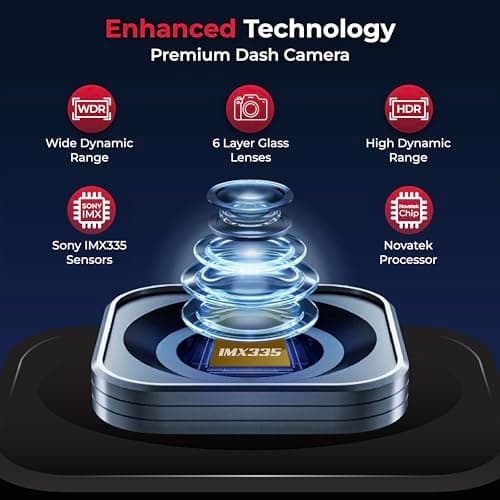 B+L USA 4K Premium 3 Channel Dash Cam with Sony STARVIS IMX Sensors 4K Front + 2K Rear + 1080P FHD Inside Dash Camera for Cars, Night Vision, WiFi, GPS, G-Sensor Safety, Free MicroSD 64GB Card 7