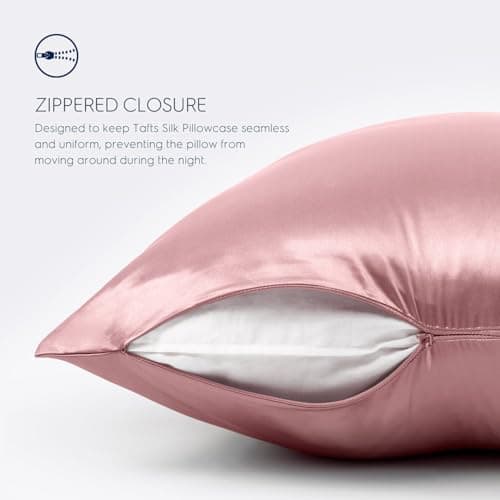 Tafts Pillow Cases - 22mm 100% Pure Mulberry 6A Silk Pillowcase for Hair & Skin with Zipper Closure, Cooling, Natural, Organic, Double Sided Silk Pillow Case (Misty Rose Pink, Queen 20x30 1pc) 6