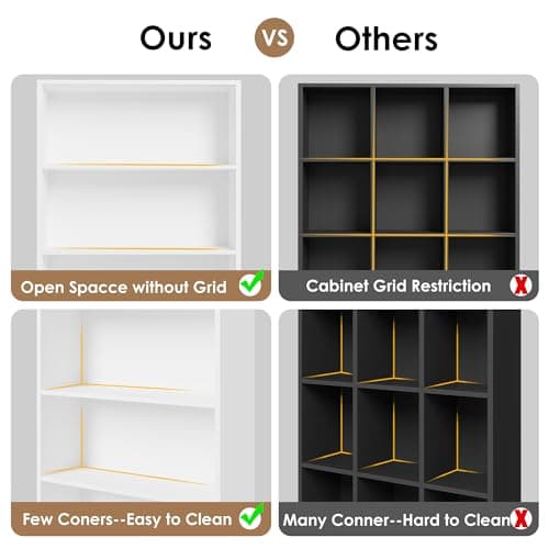 FACBOTALL 82" Tall Bookshelf, 7-Tier Open Shelves Bookcase, Freestanding Display Storage Shelves, Tall Bookcase Home Decor Furniture for Home Office, Living Room, Bedroom, White 6