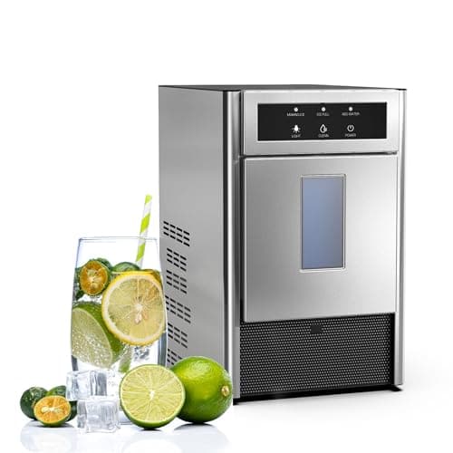 Nugget Ice Maker, 31-33 LBS/24H Counter Top Ice Maker with Self-Cleaning Function, Small Ice Maker Perfect for Home, Office, Kitchen, RV, Basement Bars, 4.4 LBS Bin, Easy-to-Control