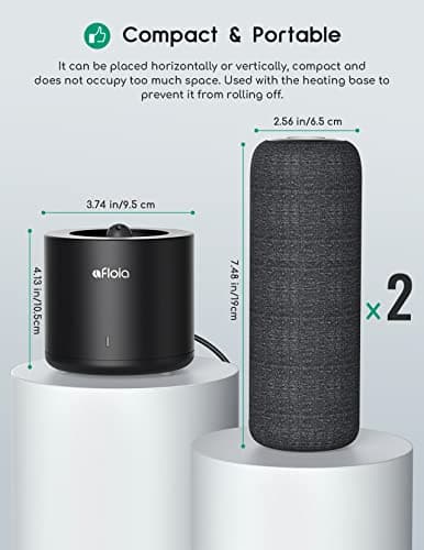 Mini Dehumidifier, Afloia Gun Safe Rechargeable Cordless with Heating Base, Quiet Small Portable for Space Room Bathroom Closet Car RV Boat, TOPZ 2+1 DG 6