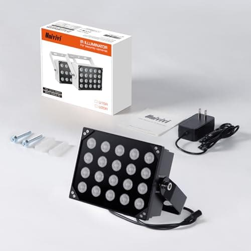 [Upgraded] Univivi IR Illuminators 20 LEDs 850nm Long Range Illuminator 90 Degree Wide Angle Infrared Flood Light IP67 Waterproof for Security Camera IR Light Indoor&Outdoor 6