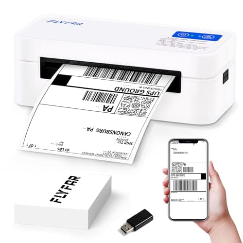 Bluetooth Thermal Shipping Label Printer, Wireless 4x6 Label Printer for Small Business, Compatible with Android, Windows, iPhone, Mac, Widely Used for Amazon, Shopify, Ebay, USPS, Etsy,FedEx (White)