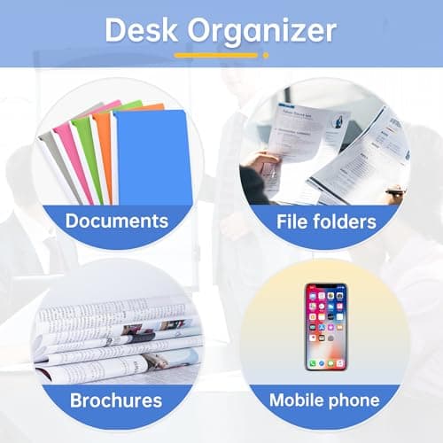 4 Pack Stackable Paper Trays for Letter Documents, Desktop File Organizers for Office Supplies, Stackable Desk Tray Holder for Paper Storage, Black 6