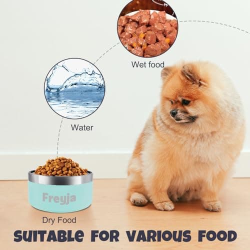 Personalized Stainless Steel Dog Cat Bowl with Name,Customized Laser Engraved Pet Bowl Non Slip for Water and Food 25oz,40oz,53oz(Mint Green) 5