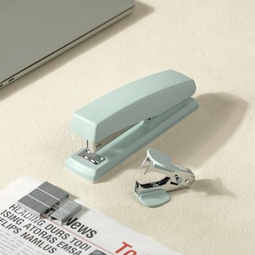 Deli Stapler, Desktop Stapler, Office Staplers, 25 Sheet Capacity, Includes 1000 Staples and Staple Remover, Green 6