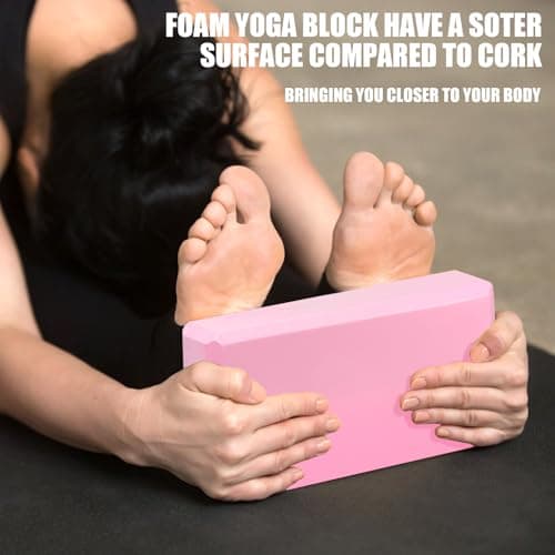 2 Pcs Yoga Blocks, 9"x6"x3" Foam Blocks Yoga Props for Pilates Stretching and Meditation Exercise Blocks Lightweight Yoga Essentials (Pink) 6