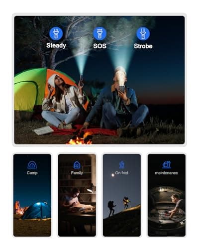 Solar Charger Power Bank, 49800mAh Wireless Portable Phone Charger, 15W QC3.0 Fast Charging External Battery Pack with 4 Built-in Cables, USB-C in/Output, with Dual Flashlights for Outdoor (Blue) 7